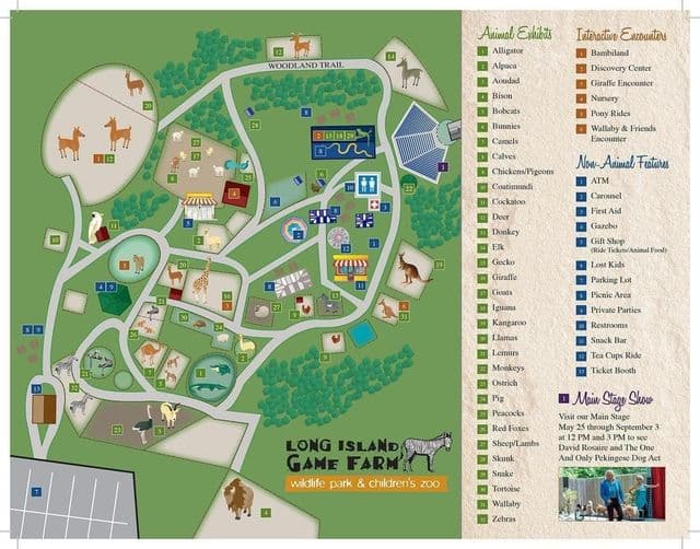 Long Island dierentuin park plattegrond