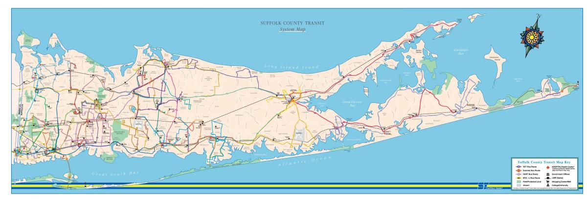 Long Island bus station kaart