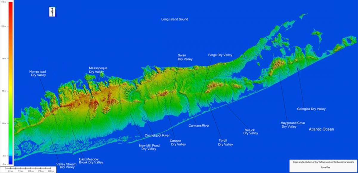 Long Island hoogtekaart