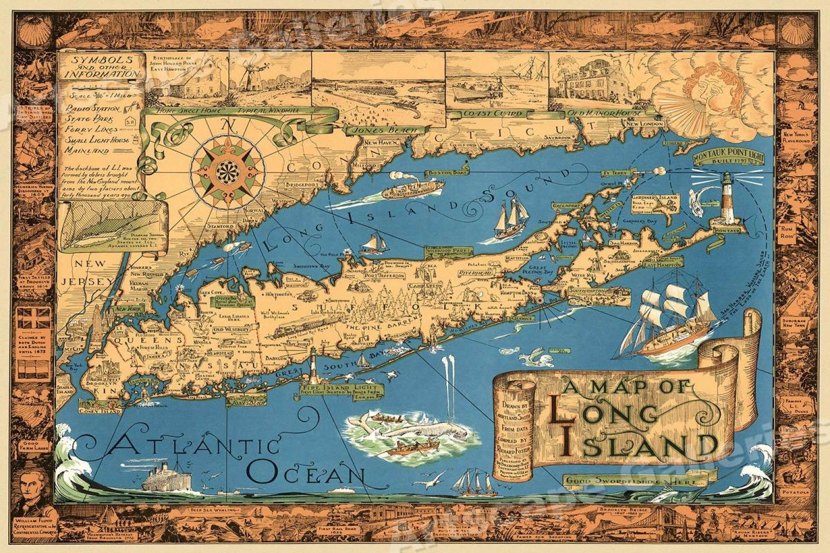 Long Island antieke kaart
